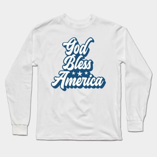 God Bless America - Blue Long Sleeve T-Shirt